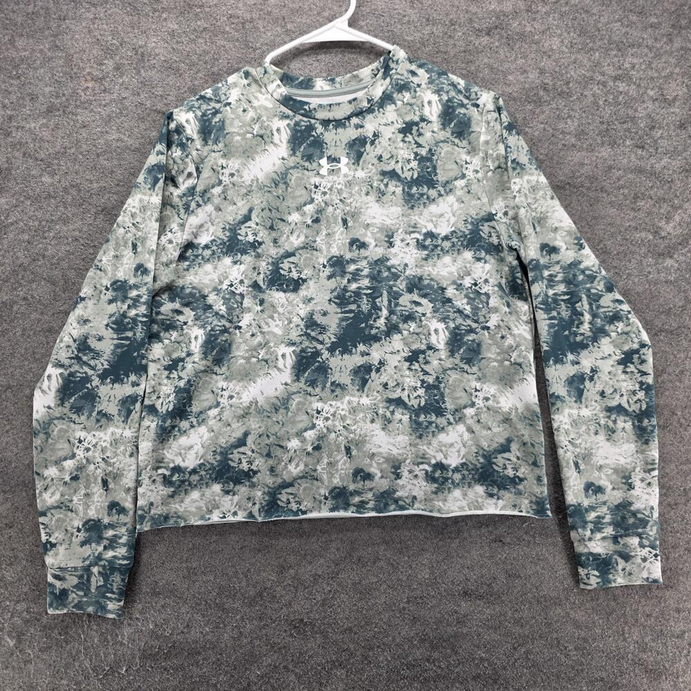 Under Armour Sweatshirt Womens M Green Pullover Graphic Print Tagless